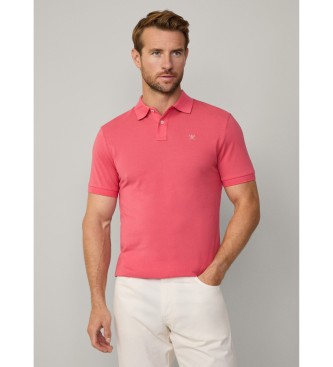 Hackett London Korallenfarbenes Poloshirt mit schmaler Passform