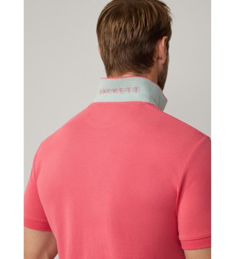 Hackett London Korallenfarbenes Poloshirt mit schmaler Passform