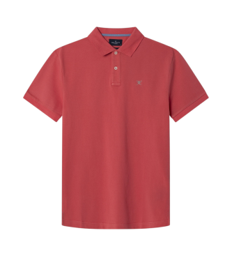 Hackett London Korallenfarbenes Poloshirt mit schmaler Passform