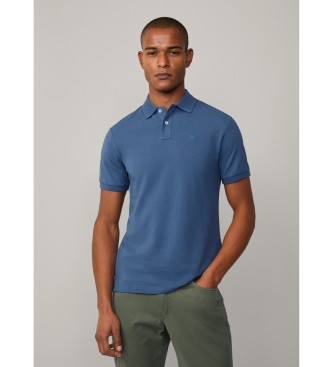 Hackett London Niebieska koszulka polo slim fit