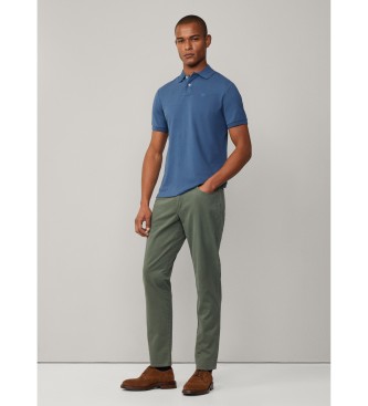 Hackett London Niebieska koszulka polo slim fit