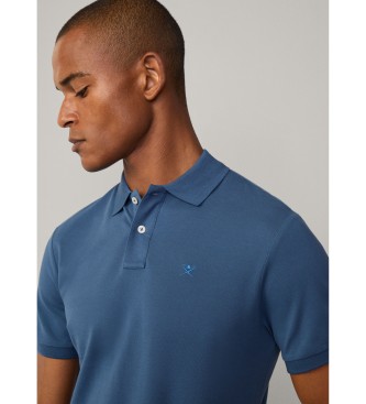 Hackett London Niebieska koszulka polo slim fit