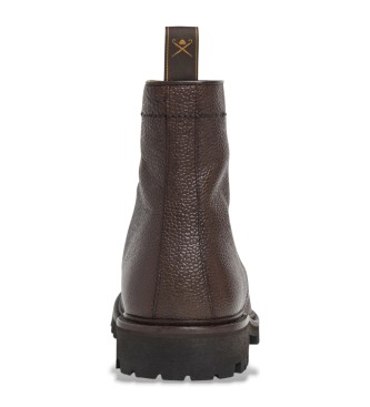 Hackett London Stivaletti in pelle marrone Sloane Apron