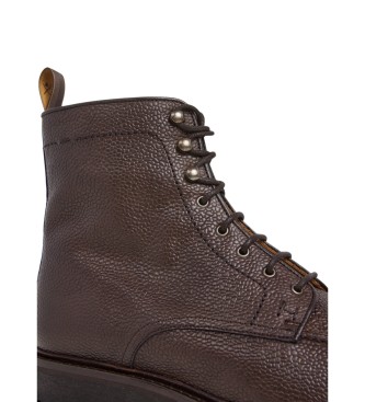 Hackett London Stivaletti in pelle marrone Sloane Apron