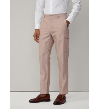 Hackett London Spodnie cargo Kensington slim fit w kolorze beżowym