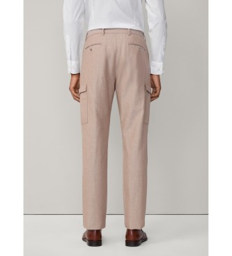 Hackett London Kensington slim fit cargo broek beige