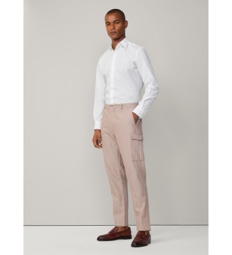 Hackett London Spodnie cargo Kensington slim fit w kolorze beżowym