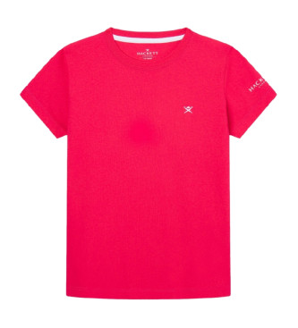 Hackett London T-shirt rosa con logo piccolo