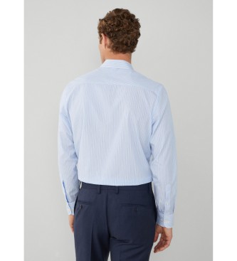 Hackett London Modra srajca s črtami Smart Stripe Shirt Blue