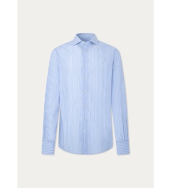 Hackett London Modra srajca s črtami Smart Stripe Shirt Blue
