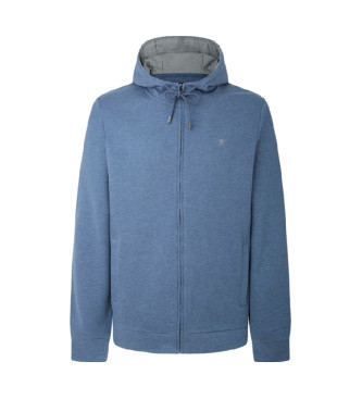 Hackett London Sweater Soft Hoody Fz blauw