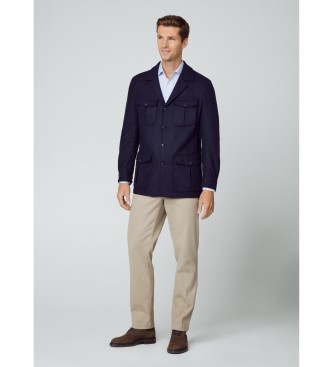 Hackett London Giacca morbida blu navy