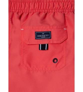 Hackett London Einfarbig roter Badeanzug