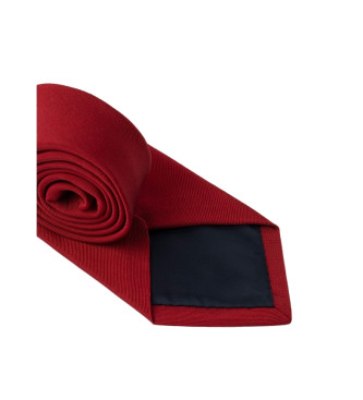 Hackett London Czerwony krawat Solid Class