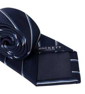Hackett London Cravatta a righe blu scuro tinta unita