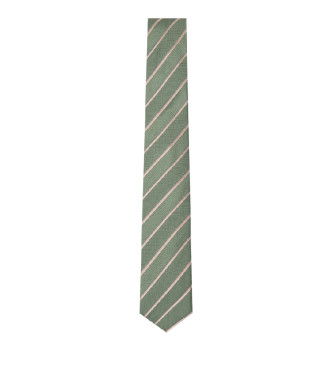 Hackett London Cravatta verde a righe tinta unita