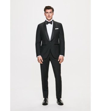 Hackett London Middagskavaj med sjalkrage i svart mohairull