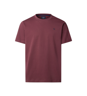 Hackett London T-shirt Ss Logo bordowy