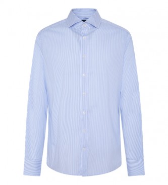 Hackett London Stretch Stripe BC Camisa azul, branca