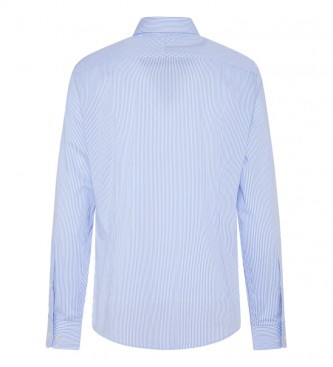 Hackett London Stretch Stripe BC Shirt bl, hvid