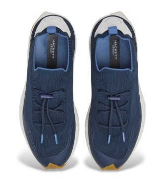 Hackett London Studio Fire Leather Sneakers navy