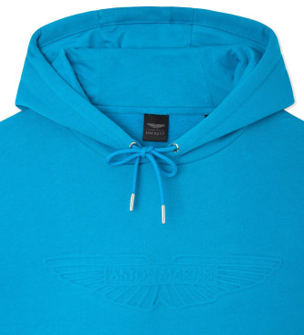 Hackett London Niebieska bluza z wytłoczonym wzorem Amr