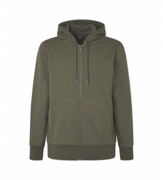 Hackett London Green zip hooded sweatshirt