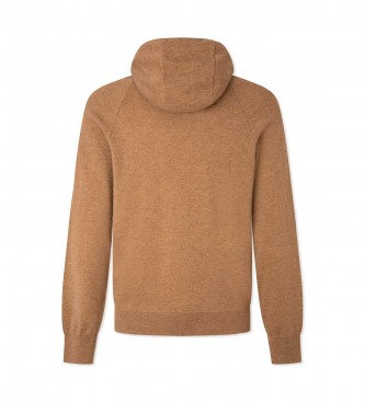 Hackett London Knitted Hooded Sweatshirt beige
