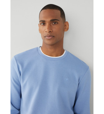 Hackett London Blauw dubbel gebreid sweatshirt