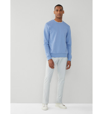 Hackett London Blaues Doppelstrick-Sweatshirt