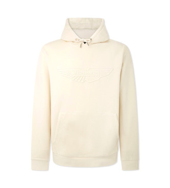 Hackett London Prglad sweatshirt med huva i off-white