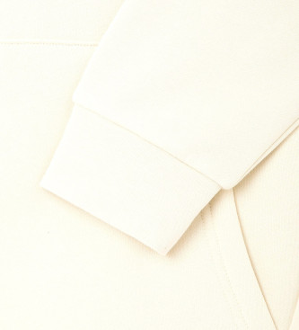 Hackett London Wytłaczana bluza z kapturem w kolorze złamanej bieli