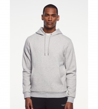 Hackett London Embossed Hooded Sweatshirt grey