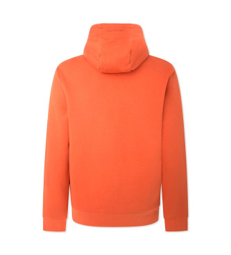 Hackett London Sweatshirt met capuchon in relif oranje