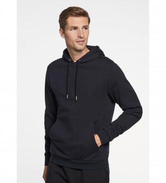 Hackett London Embossed Hooded Sweatshirt black