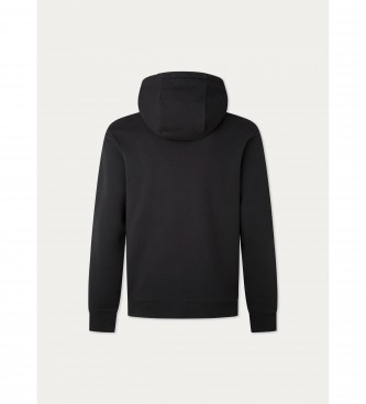 Hackett London Embossed Hooded Sweatshirt black