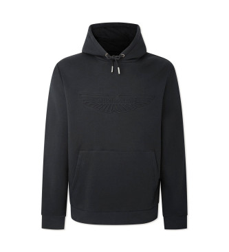 Hackett London Prglad sweatshirt med huva svart