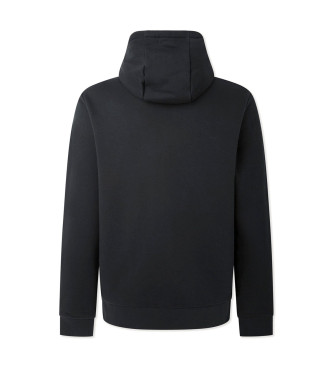 Hackett London Sweatshirt met capuchon in relif zwart