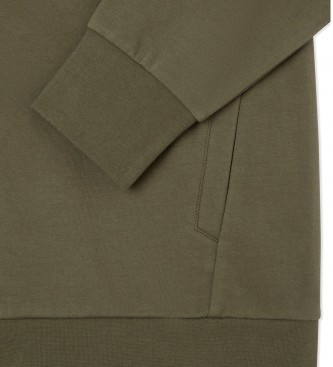 Hackett London Felpa con cappuccio verde con cerniera