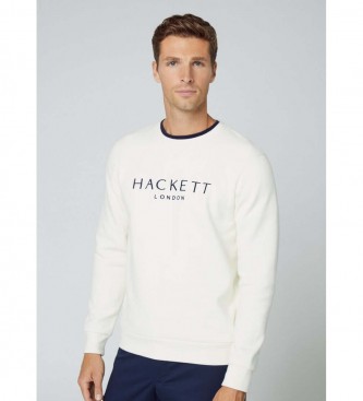 Hackett London Bluza Heritage z okrągłym dekoltem, biała