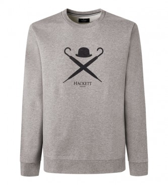 Hackett Sweatshirt Large Logo Crew gris