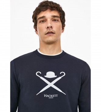 HACKETT Sweatshirt Large Logo Crew navy