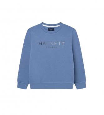 Hackett London Sweatshirt Logo Druck blau