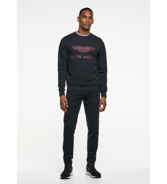 Hackett London AMR Sweatshirt i bomull Svart