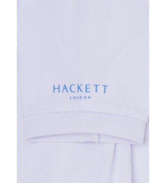 Hackett London Polo da bagno con abbottonatura bianca