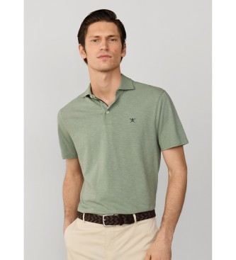 Hackett London Swim Rose green linen polo shirt