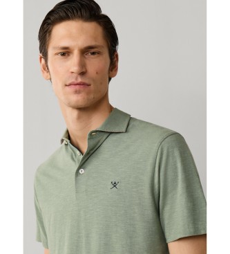Hackett London Swim Rose green linen polo shirt