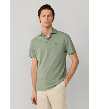 Hackett London Swim Rose green linen polo shirt