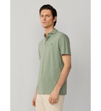 Hackett London Swim Rose green linen polo shirt