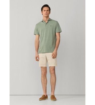 Hackett London Swim Rose green linen polo shirt